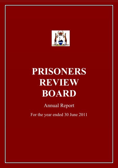 PRISONERS REVIEW BOARD - Parliament of Western Australia