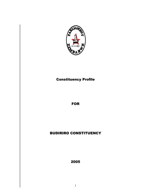 Constituency Profile FOR BUDIRIRO CONSTITUENCY 2005