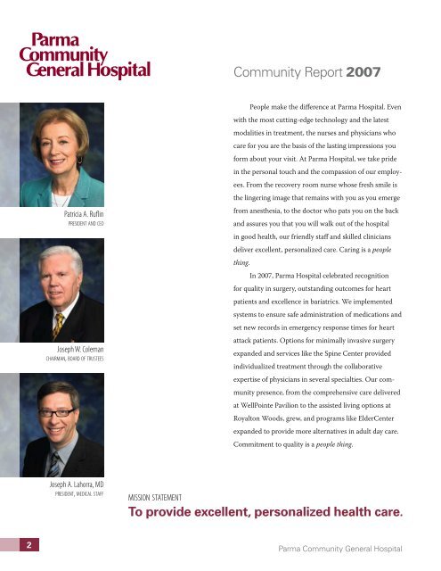 Community Report 2007 - Parma Community General Hospital