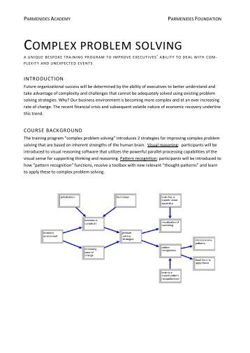 complex problem solving the european perspective