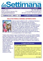 V DOMENICA ORDINARIO - Parrocchia Sant'Apollinare Lucrezia