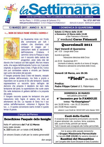 Quaresimali 2011 - Parrocchia Sant'Apollinare Lucrezia