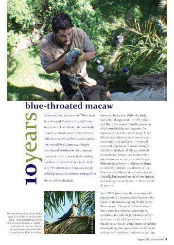 Blue-throated Macaw (PDF) - World Parrot Trust