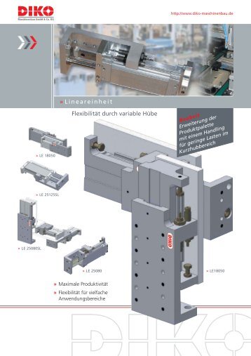 Lineareinheit Flexibilität durch variable Hübe - DIKO Maschinenbau ...