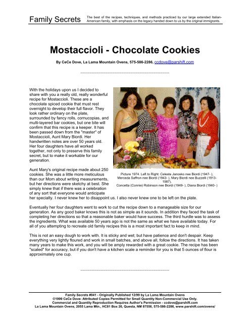 Mostaccioli - Chocolate Cookies