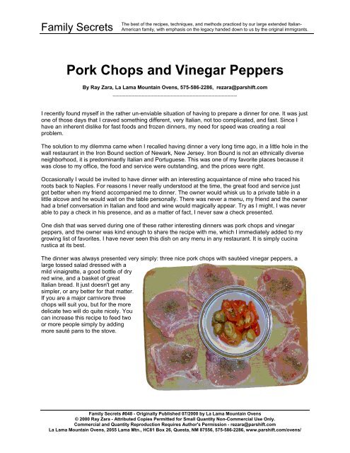 Pork Chops and Vinegar Peppers