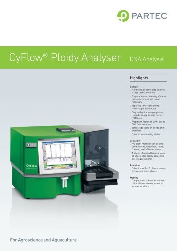 CyFlowÂ® Ploidy Analyser DNA Analysis - Partec