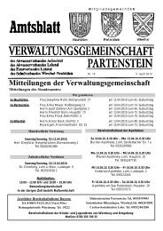 Mitteilungen der Verwaltungsgemeinschaft - Partenstein