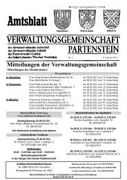 Mitteilungen der Verwaltungsgemeinschaft - Partenstein