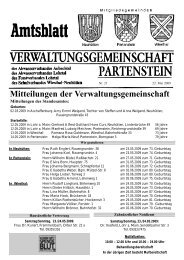 Mitteilungen der Verwaltungsgemeinschaft - Partenstein