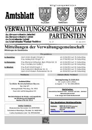 Mitteilungen der Verwaltungsgemeinschaft - Partenstein