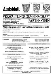 Mitteilungen der Verwaltungsgemeinschaft - Partenstein