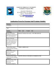 Application Form for Erasmus Staff Training Mobility