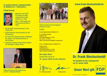 Dr. Frank Blechschmidt Ihr Kandidat für die ... - Blechschmidt, Dr. Frank