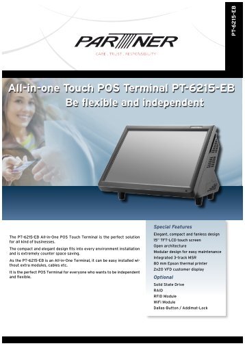 All-in-one Touch POS Terminal PT-6215-EB - Partner Tech