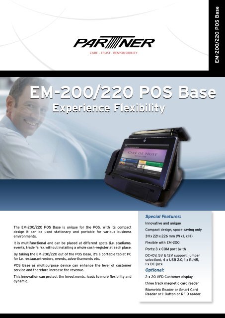 EM-200/220 POS Base EM-200/220 POS Base - Partner Tech