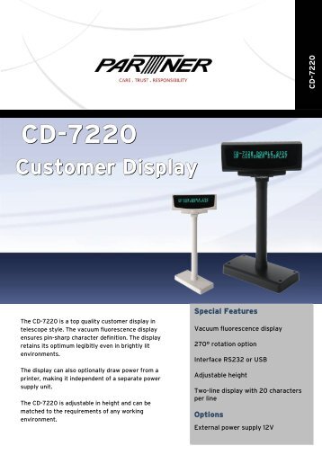 Partner customer display cd7220 Windows 8 X64 Treiber
