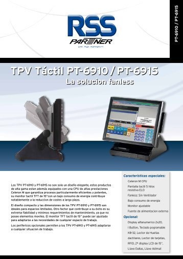 TPV TÃ¡ctil PT-6910 / PT-6915 TPV TÃ¡ctil PT-6910 ... - Partner Tech