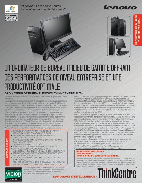 un ordinateur de bureau milieu de gamme offrant - Lenovo Partner ...