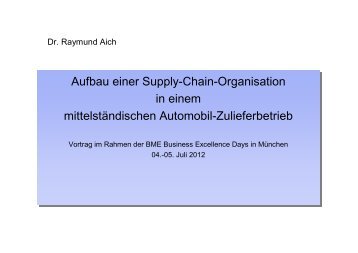 Aufbau einer Supply-Chain-Organisation in einem ... - partnering