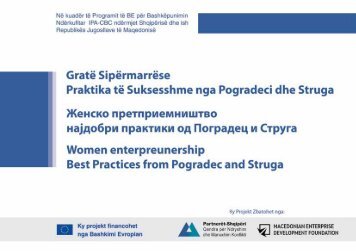 Women entrepreneurship, best practices from ... - Partners Albania