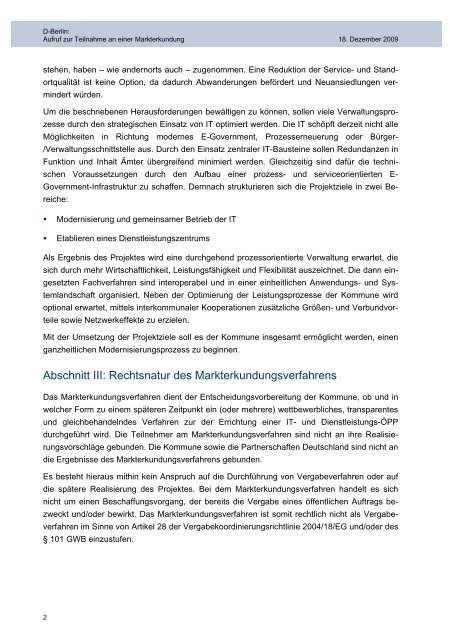 Aufruf zur Teilnahme an einer Markterkundung - ÃPP Deutschland AG