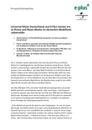 Universal Music Deutschland und E-Plus starten ... - Partnervertrieb.de