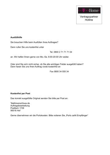 Vertragspartner Hotline - Partnervertrieb.de