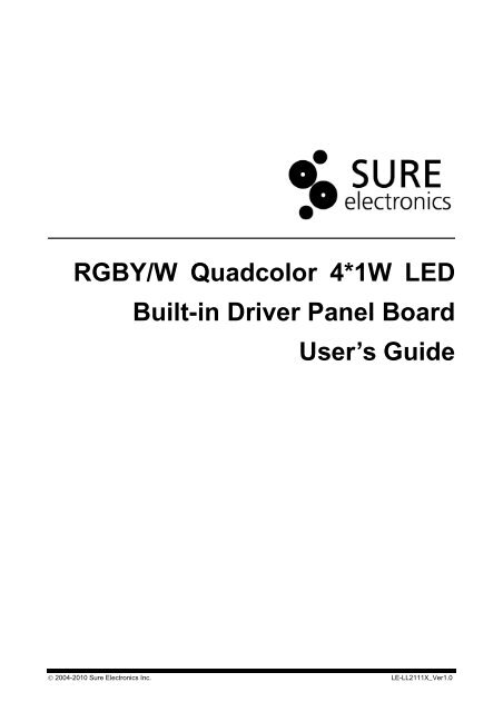 RGBY/W Quadcolor 4*1W LED Built-in Driver Panel ... - FuturaShop