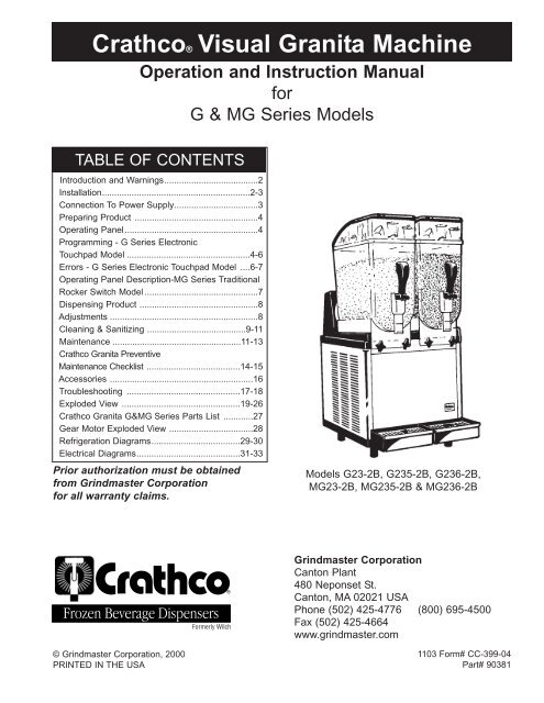 CrathcoÂ® Visual Granita Machine - YouNeedADrink.com