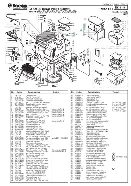 CA SAECO ROYAL PROFESSIONAL E003.014.01