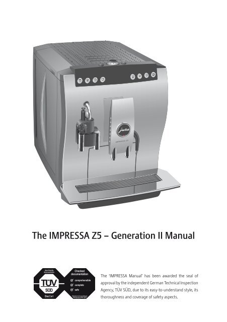 Instructions for Use, Manual JURA IMPRESSA Z5 - Esperanza