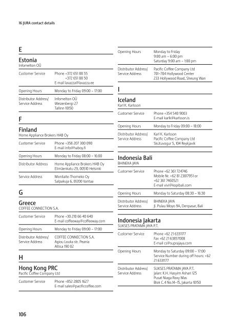 Instructions for Use, Manual JURA IMPRESSA Z5 - Esperanza