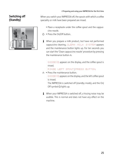 Instructions for Use, Manual JURA IMPRESSA Z5 - Esperanza