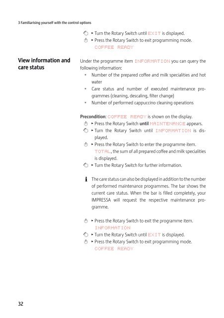 Instructions for Use, Manual JURA IMPRESSA Z5 - Esperanza