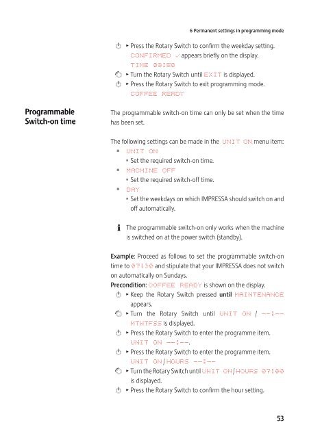 Instructions for Use, Manual JURA IMPRESSA Z5 - Esperanza