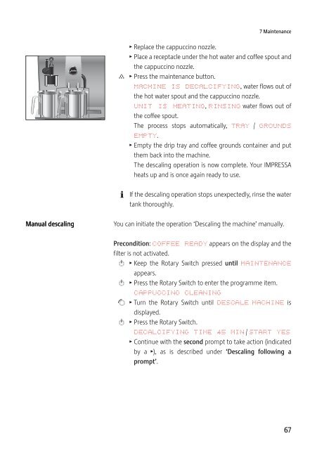 Instructions for Use, Manual JURA IMPRESSA Z5 - Esperanza