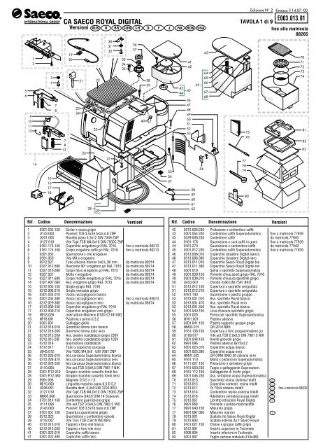 CA SAECO ROYAL DIGITAL E003.013.01