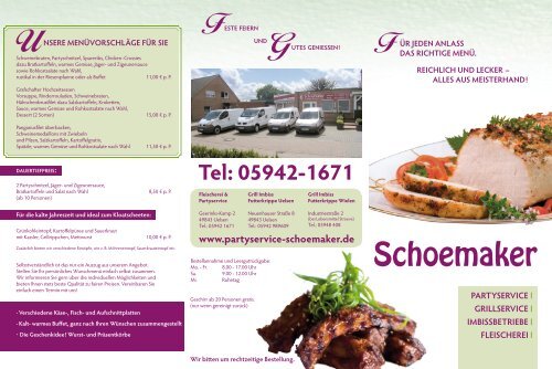 PARTYSERVICE GRILLSERVICE IMBISSBETRIEBE FLEISCHEREI