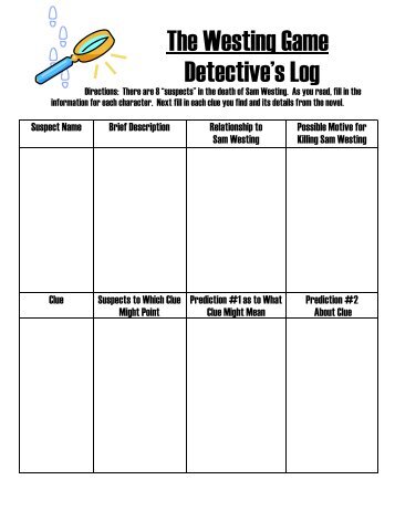 The Westing Game Detective's Log