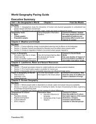 World Geography Pacing Guide