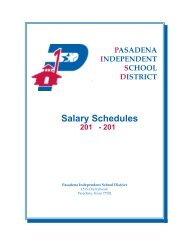 Salary Schedules - Pasadena Independent School District