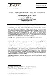 Post Hoc Tourist Segmentation with Conjoint and Cluster ... - Pasos