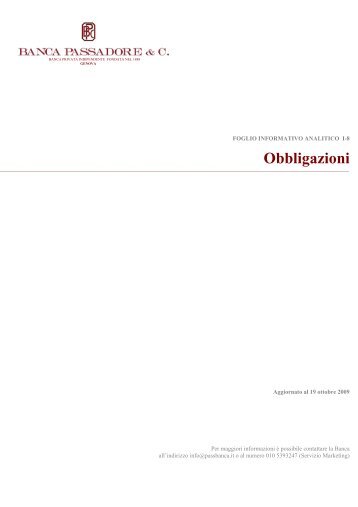 Obbligazioni - Banca Passadore