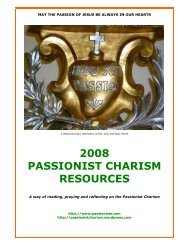 2008 PASSIONIST CHARISM RESOURCES - Passionists