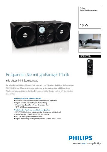 MCM1050B/58 Philips Cube Mini Stereoanlage - Passiontec