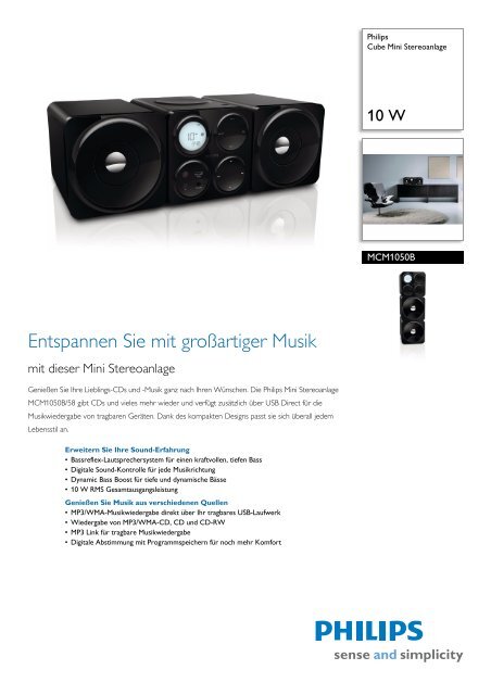 MCM1050B/58 Philips Cube Mini Stereoanlage - Passiontec