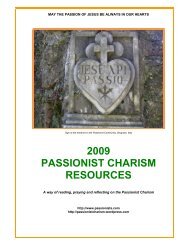 2009 PASSIONIST CHARISM RESOURCES - Passionists