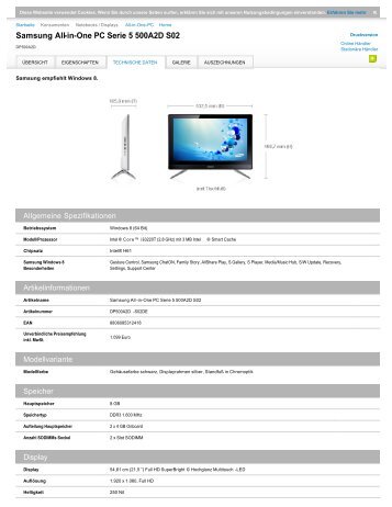 Samsung All-in-One PC Serie 5 500A2D S02 - Passiontec