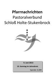 Sonntag, 16. Juni 2013 - Pastoralverbund SchloÃ Holte - Stukenbrock